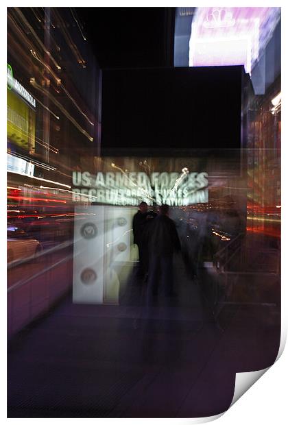 Times Square By lights = chaos Print by Tom Hall