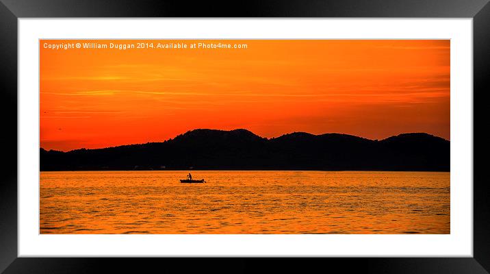  Croatian Sunset Fishing Boat. Framed Mounted Print by William Duggan
