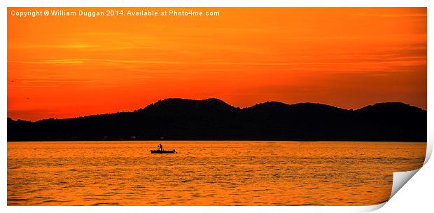  Croatian Sunset Fishing Boat. Print by William Duggan