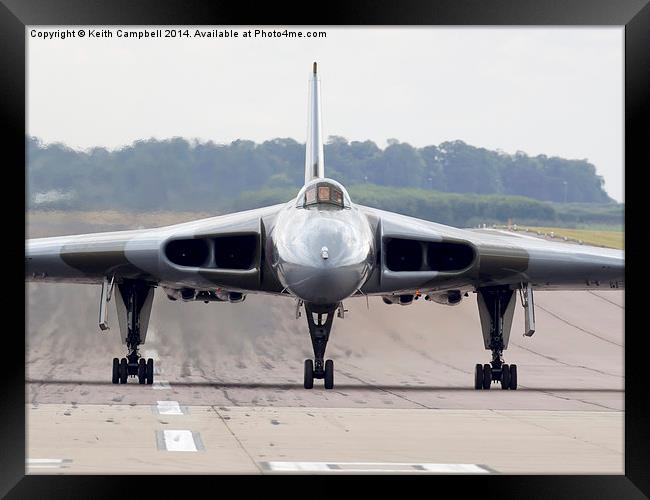  Vulcan XH558 taxies in. Framed Print by Keith Campbell