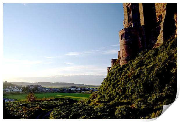  Stunning view from behind Bamburgh Castle Print by Michael Maher