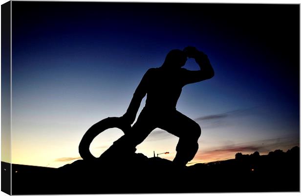  Working man Silhouette  Canvas Print by Michael Maher