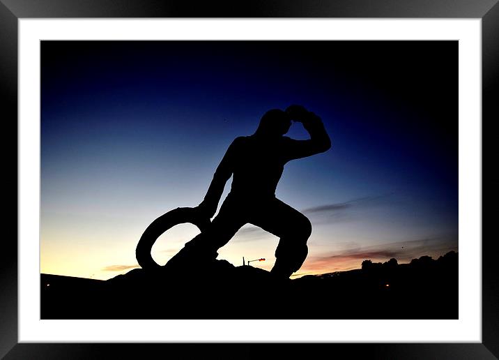  Working man Silhouette  Framed Mounted Print by Michael Maher