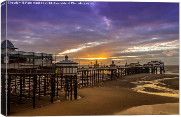 Blackpool North Pier at sunset Canvas Print by Paul Madden