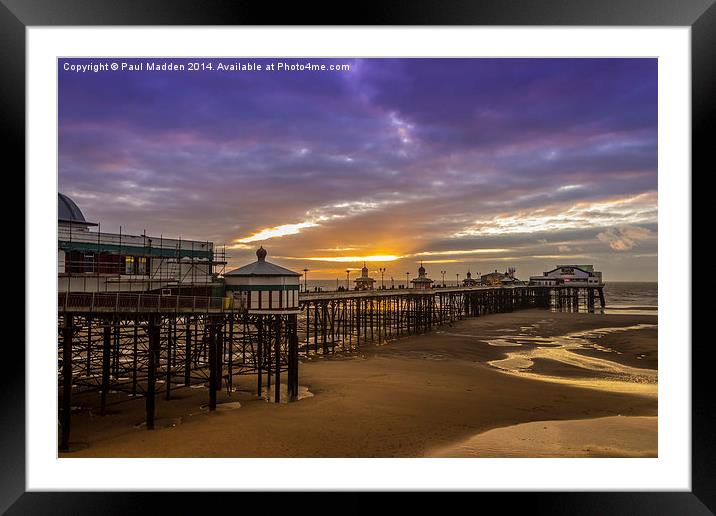 Blackpool North Pier at sunset Framed Mounted Print by Paul Madden