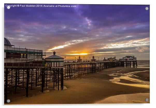 Blackpool North Pier at sunset Acrylic by Paul Madden