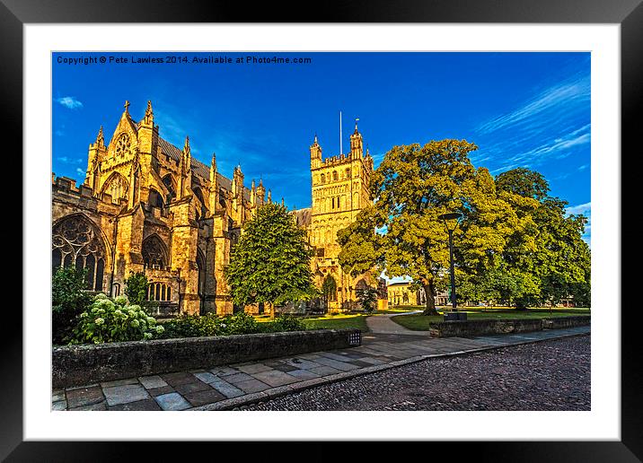  Exeter Cathedral in the glow of the morning Sun. Framed Mounted Print by Pete Lawless