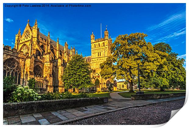  Exeter Cathedral in the glow of the morning Sun. Print by Pete Lawless