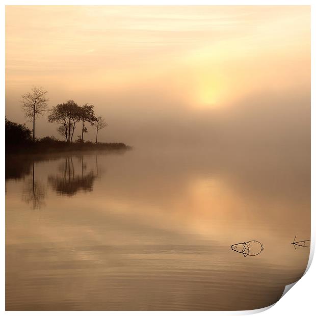 Loch Ard Misty Sunrise Print by Maria Gaellman
