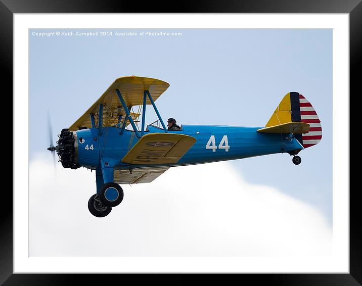  Boeing Stearman G-RJAH Framed Mounted Print by Keith Campbell