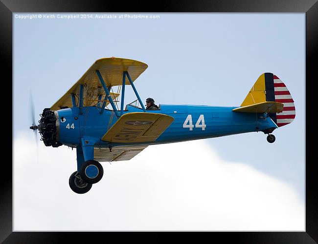  Boeing Stearman G-RJAH Framed Print by Keith Campbell