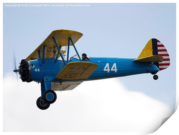  Boeing Stearman G-RJAH Print by Keith Campbell