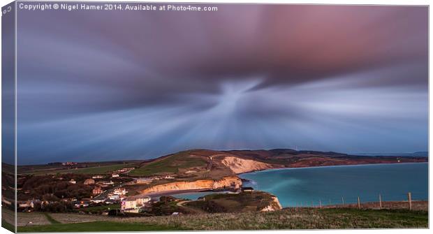 Freshwater Bay At Dusk Canvas Print by Wight Landscapes
