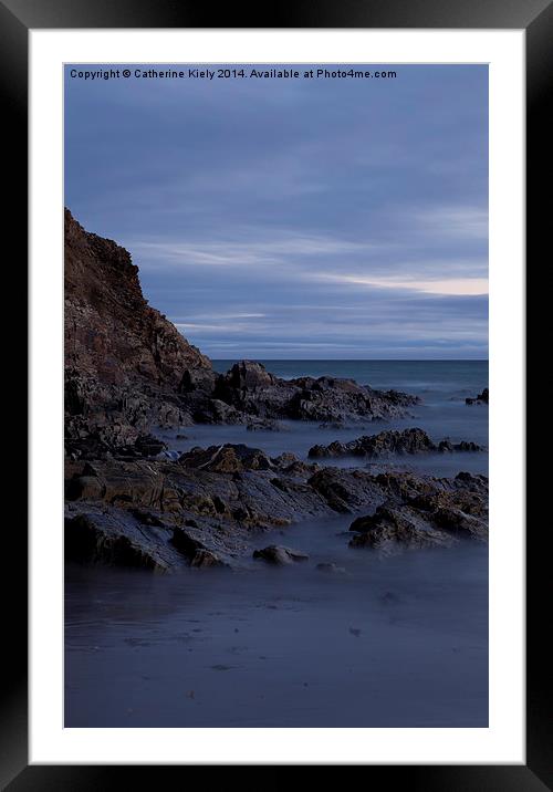  Inch Beach at Dusk with shades of Blue Framed Mounted Print by Catherine Kiely