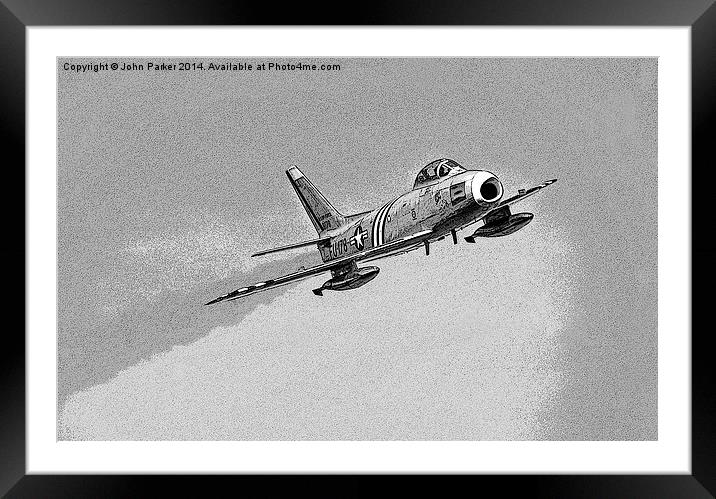 North American F-86A Sabre Framed Mounted Print by John Parker