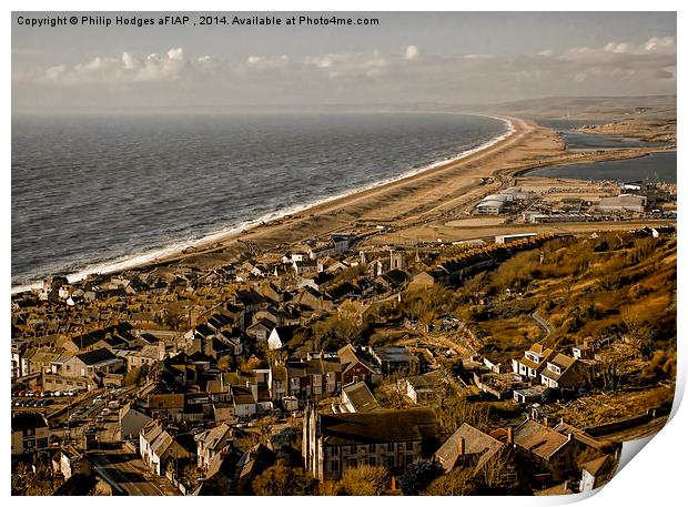Portland and the Chesil Bank   Print by Philip Hodges aFIAP ,