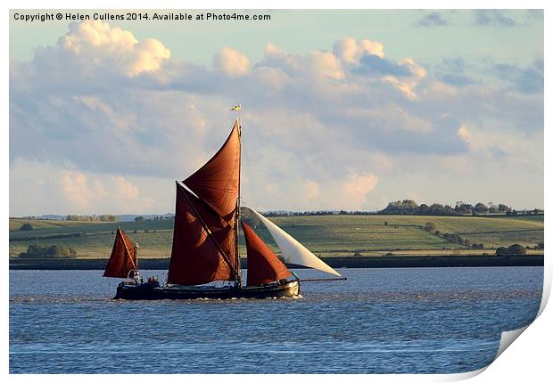 THAMES BARGE Print by Helen Cullens