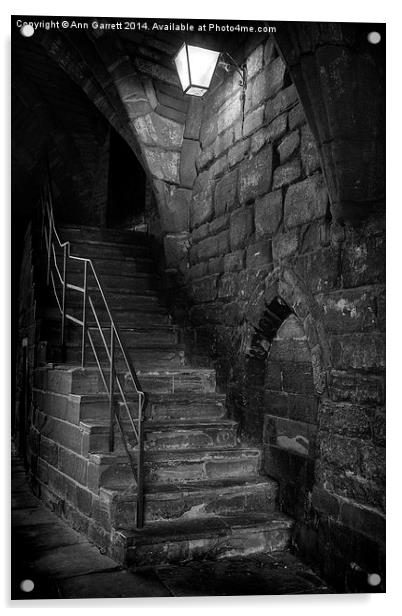 Old Steps in Chester Acrylic by Ann Garrett