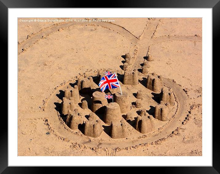 British Sand Castle  Framed Mounted Print by Gisela Scheffbuch