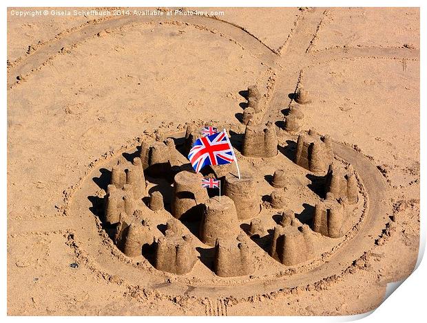British Sand Castle  Print by Gisela Scheffbuch