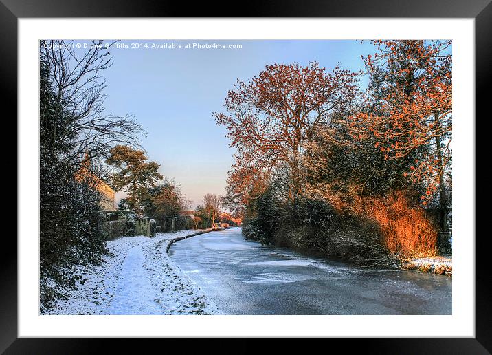  Snowy Penkridge Canal Framed Mounted Print by Diane Griffiths