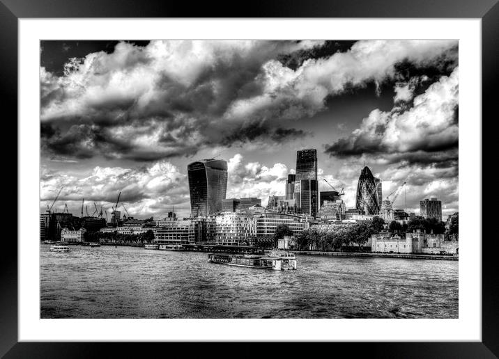 The Thames and City of London Framed Mounted Print by David Pyatt
