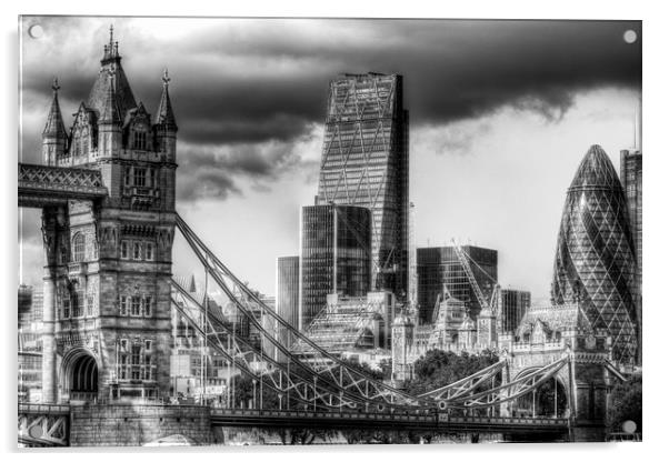 Tower Bridge and the City Acrylic by David Pyatt