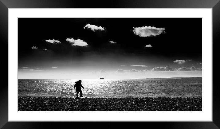 The Boy on The Beach Framed Mounted Print by Simon Rutter