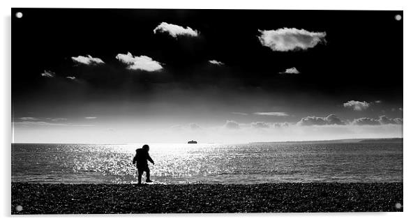 The Boy on The Beach Acrylic by Simon Rutter