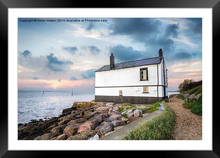 Cottage on the Sea Shore Framed Mounted Print by Helen Hotson