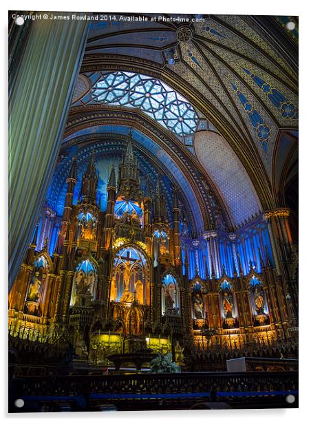 Montreal Cathedral interior Acrylic by James Rowland