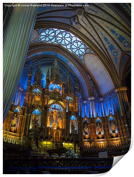 Montreal Cathedral interior Print by James Rowland