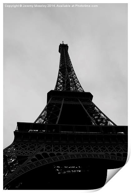 The Eiffel tower, Paris. Print by Jeremy Moseley