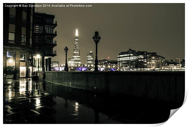  Wet City Nights Print by Dan Davidson