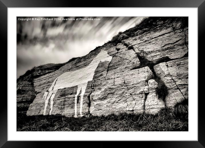  Marsden White Horse Framed Mounted Print by Ray Pritchard