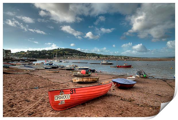  Boats on Teignmouth Back Beach  Print by Rosie Spooner