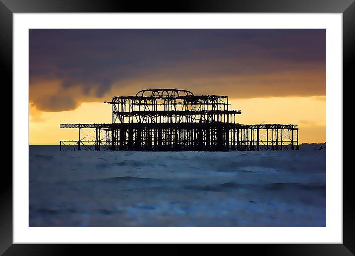  Brighton West Pier Painting Framed Mounted Print by Dean Messenger