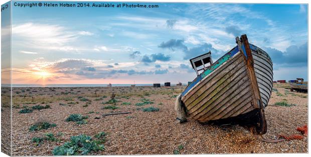  Sunrise at Dungeness Canvas Print by Helen Hotson