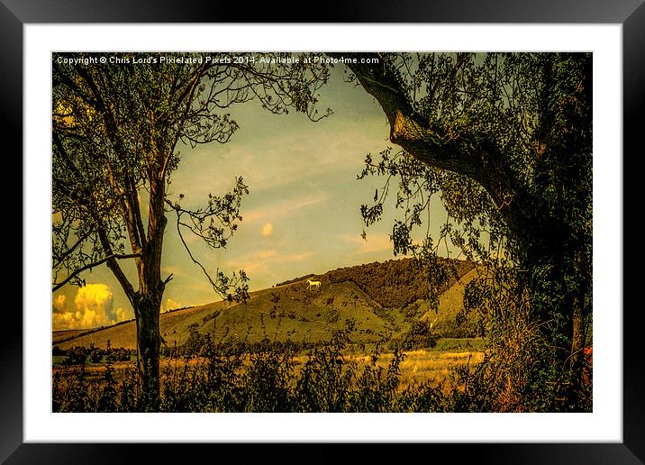  The Litlington White Horse Framed Mounted Print by Chris Lord