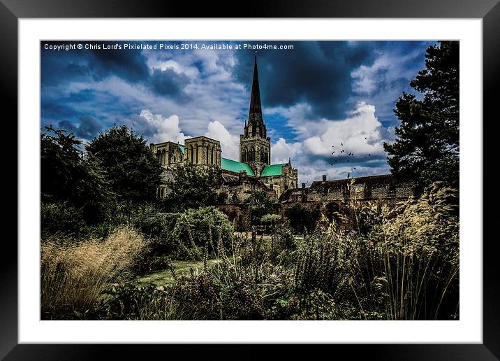  Chichester Cathedral and Garden Framed Mounted Print by Chris Lord