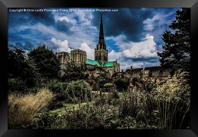  Chichester Cathedral and Garden Framed Print by Chris Lord
