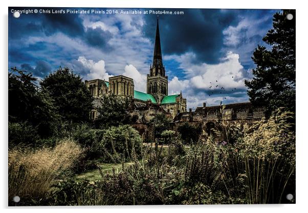  Chichester Cathedral and Garden Acrylic by Chris Lord