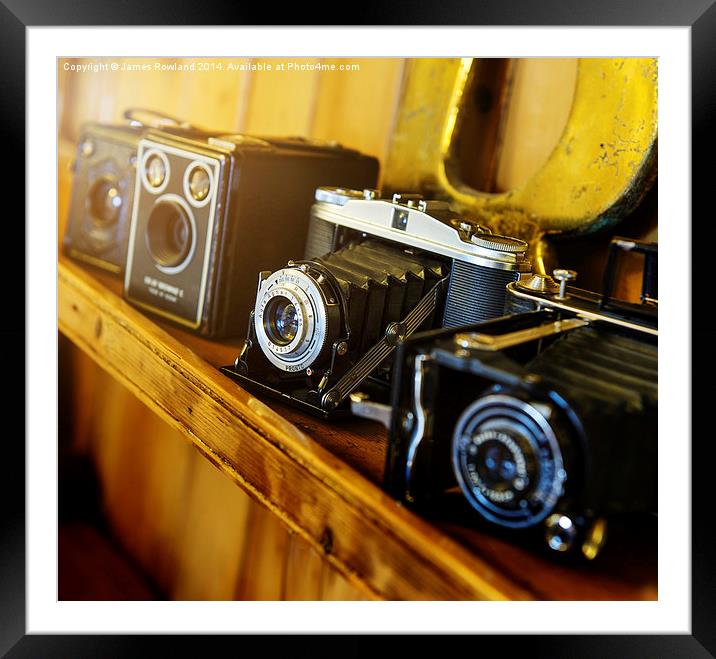  Vintage Cameras Framed Mounted Print by James Rowland