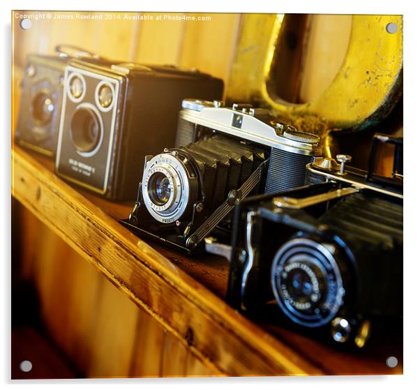  Vintage Cameras Acrylic by James Rowland
