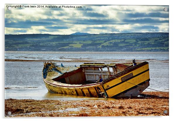  An abandoned and worse for wear boat Acrylic by Frank Irwin