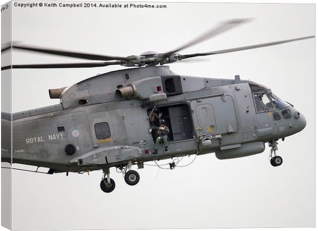  Royal Navy Merlin ZH858 Canvas Print by Keith Campbell