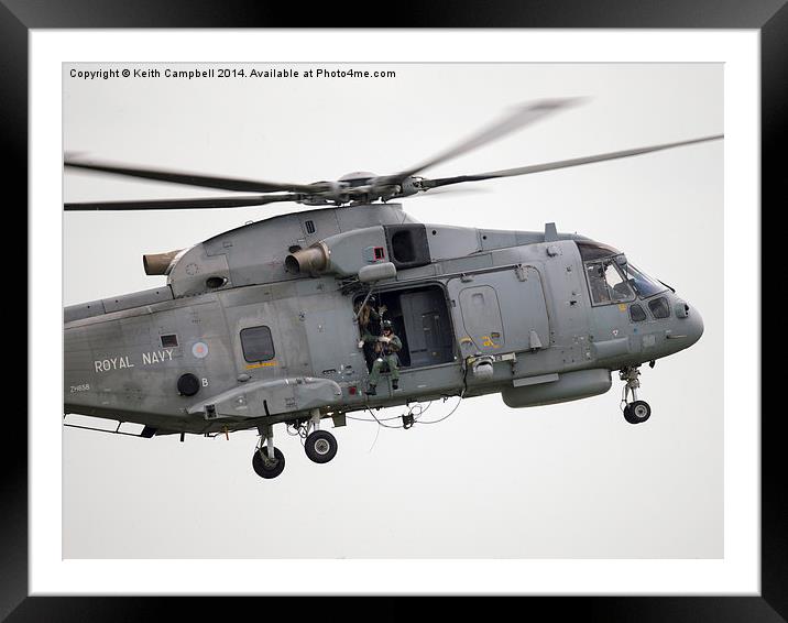  Royal Navy Merlin ZH858 Framed Mounted Print by Keith Campbell