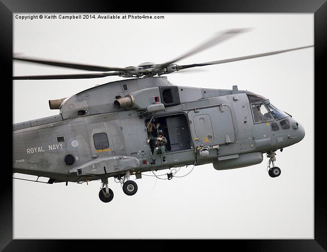  Royal Navy Merlin ZH858 Framed Print by Keith Campbell