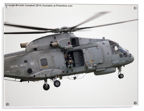  Royal Navy Merlin ZH858 Acrylic by Keith Campbell