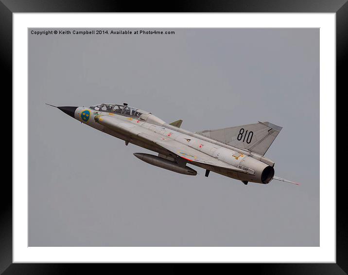  SAAB Draken launching Framed Mounted Print by Keith Campbell